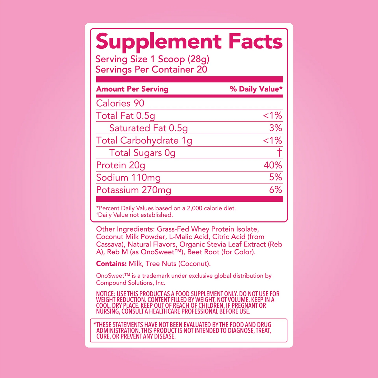 Clean Simple Eats Clear Protein Powder Ingredients and Macros