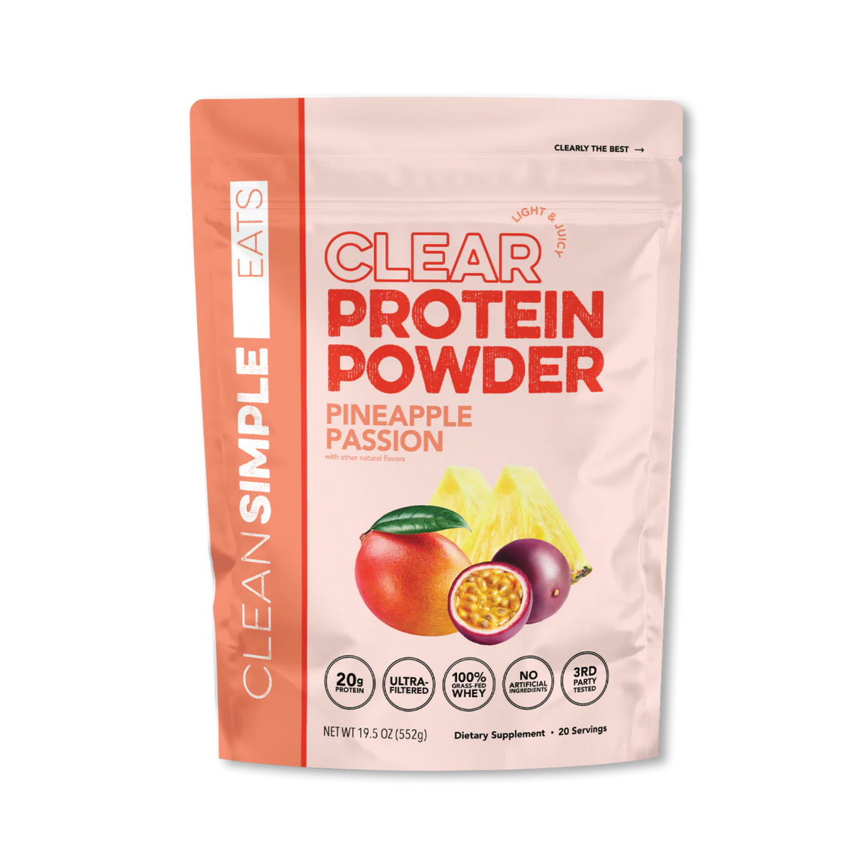 Clean Simple Eats Clear Protein Powder Pineapple Passion