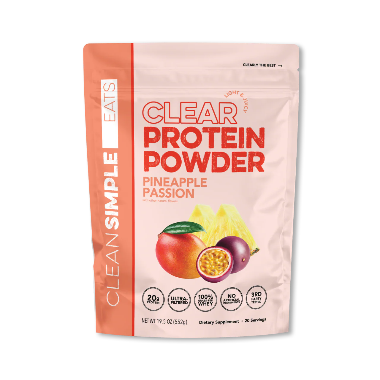 Clean Simple Eats Clear Protein Powder Pineapple Passion