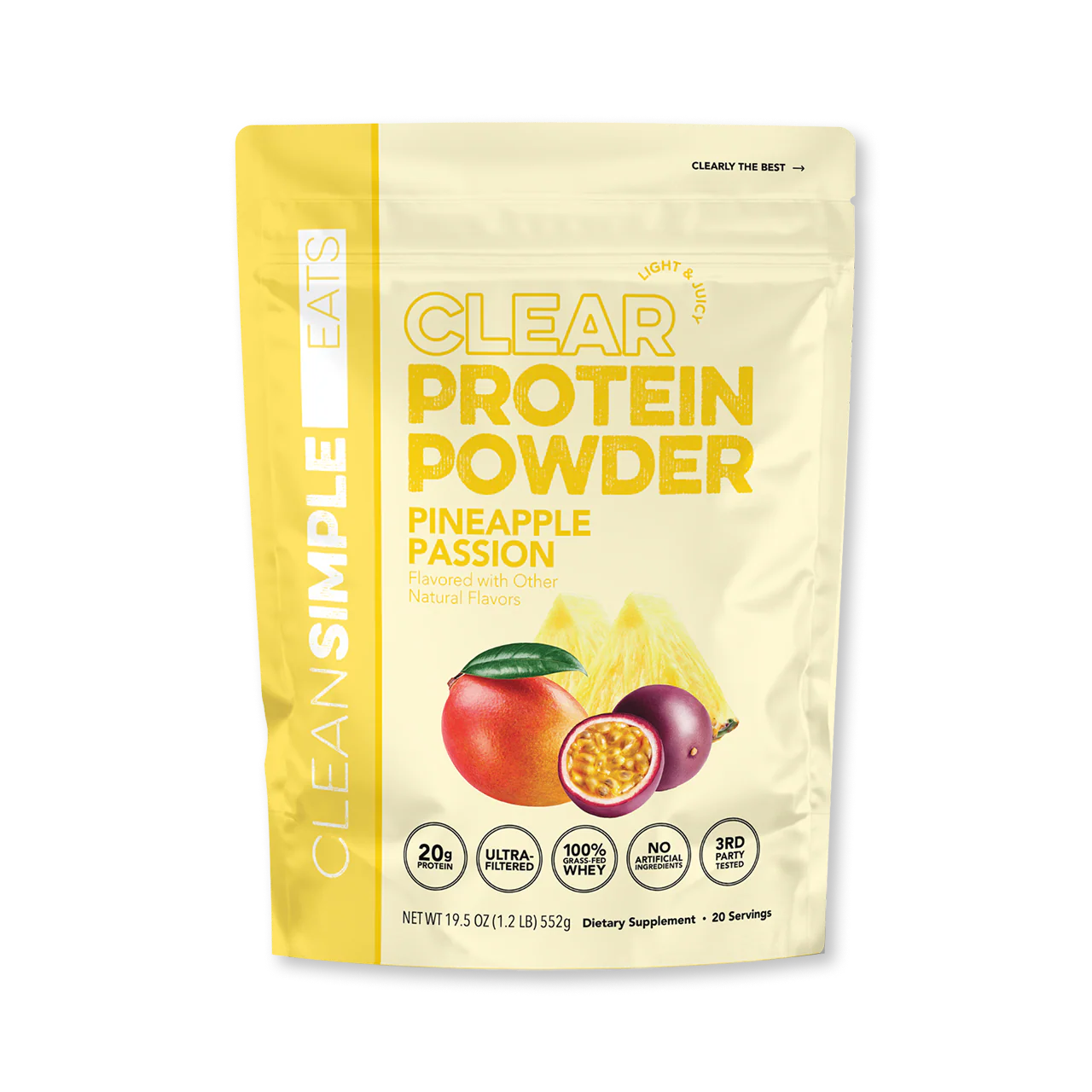 Clean Simple Eats Clear protein powder Pineapple Passion 