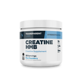 A container of Transparent Labs Creatine HMB Blue Raspberry Flavored in 30 Servings, which is a creatine supplement.