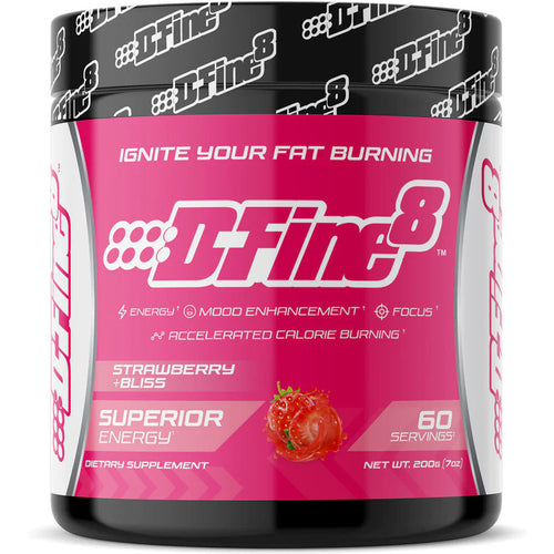D-Fine8 Energy and metabolism powder in Strawberry Bliss Flavor