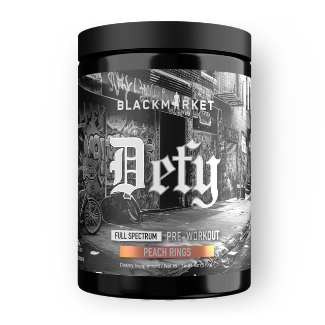 Black Market Labs Defy Extra Strong Pre-workout Peach Rings