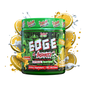 Edge of Insanity Pre Workout from Psycho Pharma in Orange Screamsicle flavor 