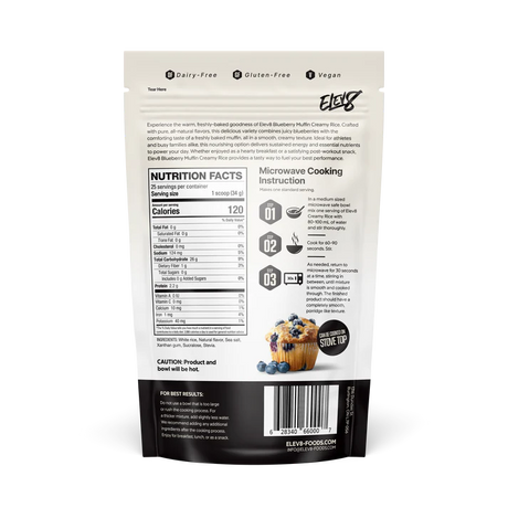 Elev8 Creamy Rice Blueberry Muffin Nutrition Facts