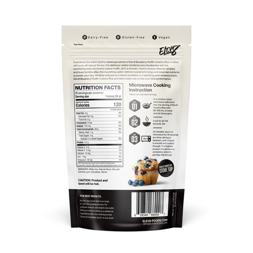 Elev8 Creamy Rice Blueberry Muffin Nutrition Facts