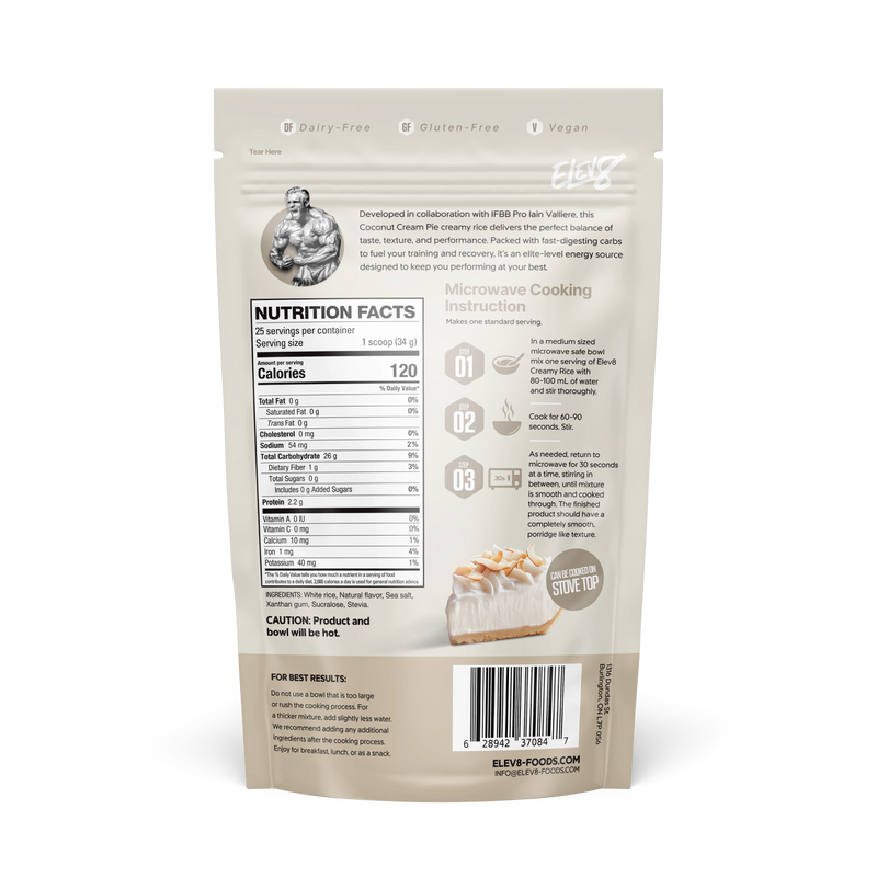Elev8 Creamy Rice Coconut Cream Pie Nutrition Facts
