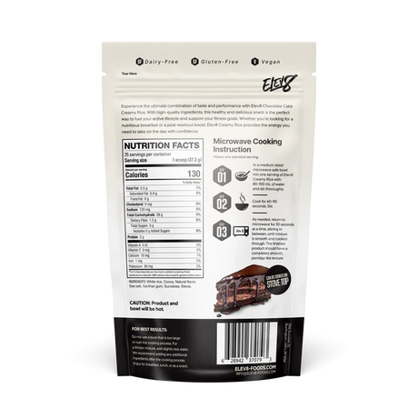Elev8 Creamy Rice Chocolate Cake Nutrition Facts