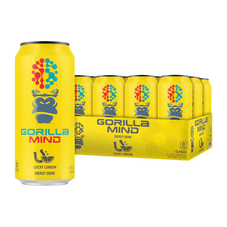 Gorilla Mind energy drink Lucky Lemon