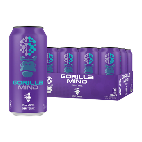 Gorilla Mind sugar-free energy drink Wild Grape Flavor