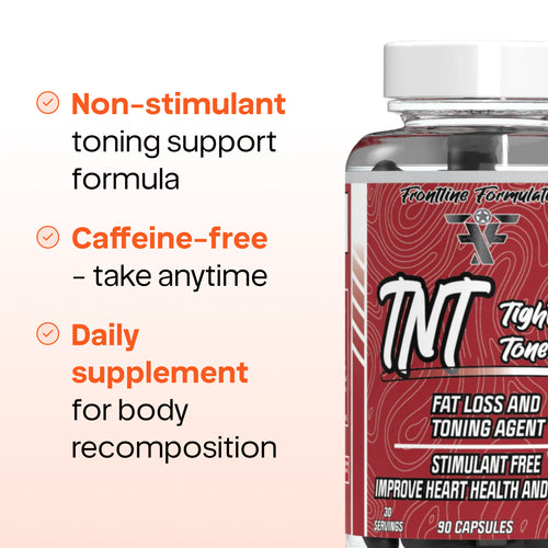 TNT Tight-N-Tone CLA supplement by Frontline Formulations with product features 