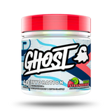 Ghost Hydration Powder supplement facts panel showing electrolyte blend, vitamins, minerals, and hydration-supporting ingredients for improved performance and recovery.