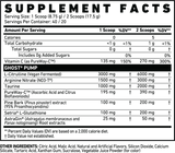 Ghost Pump Non-stim nutrition label
