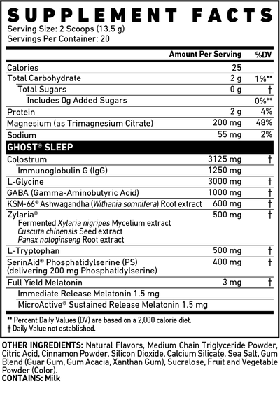 Ghost Sleep - Colostrum, Glycine, & Dual-Release Melatonin