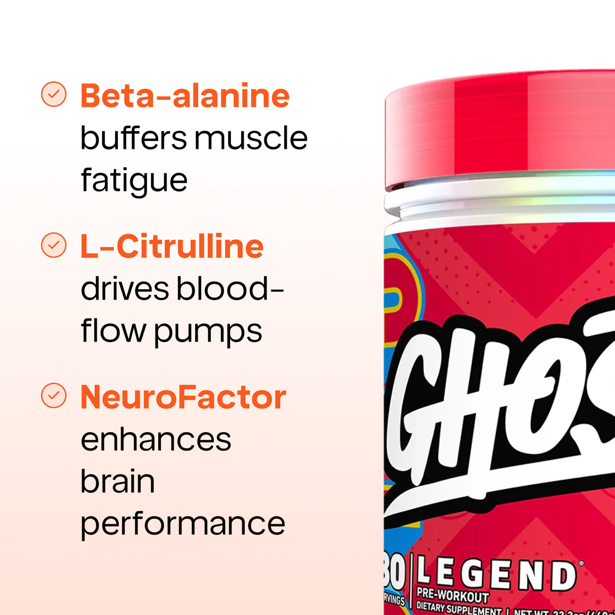 Ghost Legend V4 Pre-Workout Powder | Premium Energy, Focus & Pump | Beta Alanine, L-Citrulline & NeuroFactor | 30 Servings – CompleteHealthShop.com