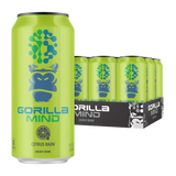 Gorilla Mind Energy Drink – 200 mg Caffeine, Tyrosine & Alpha‑GPC | 12‑Pack