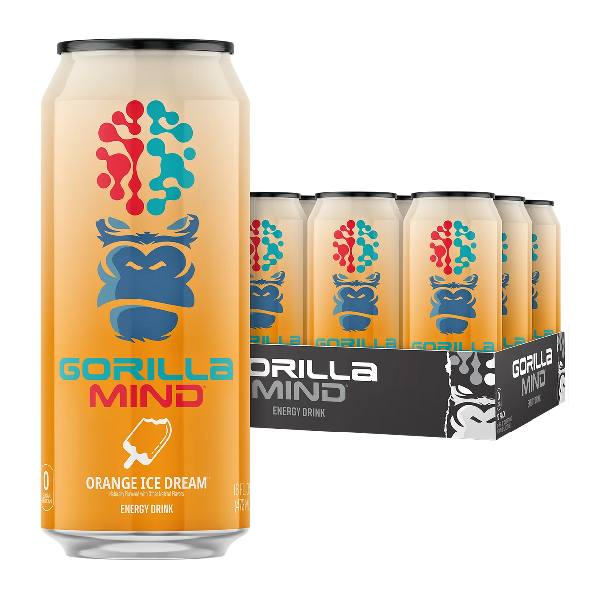 Gorilla Mind Energy Drink Orange Ice Dream