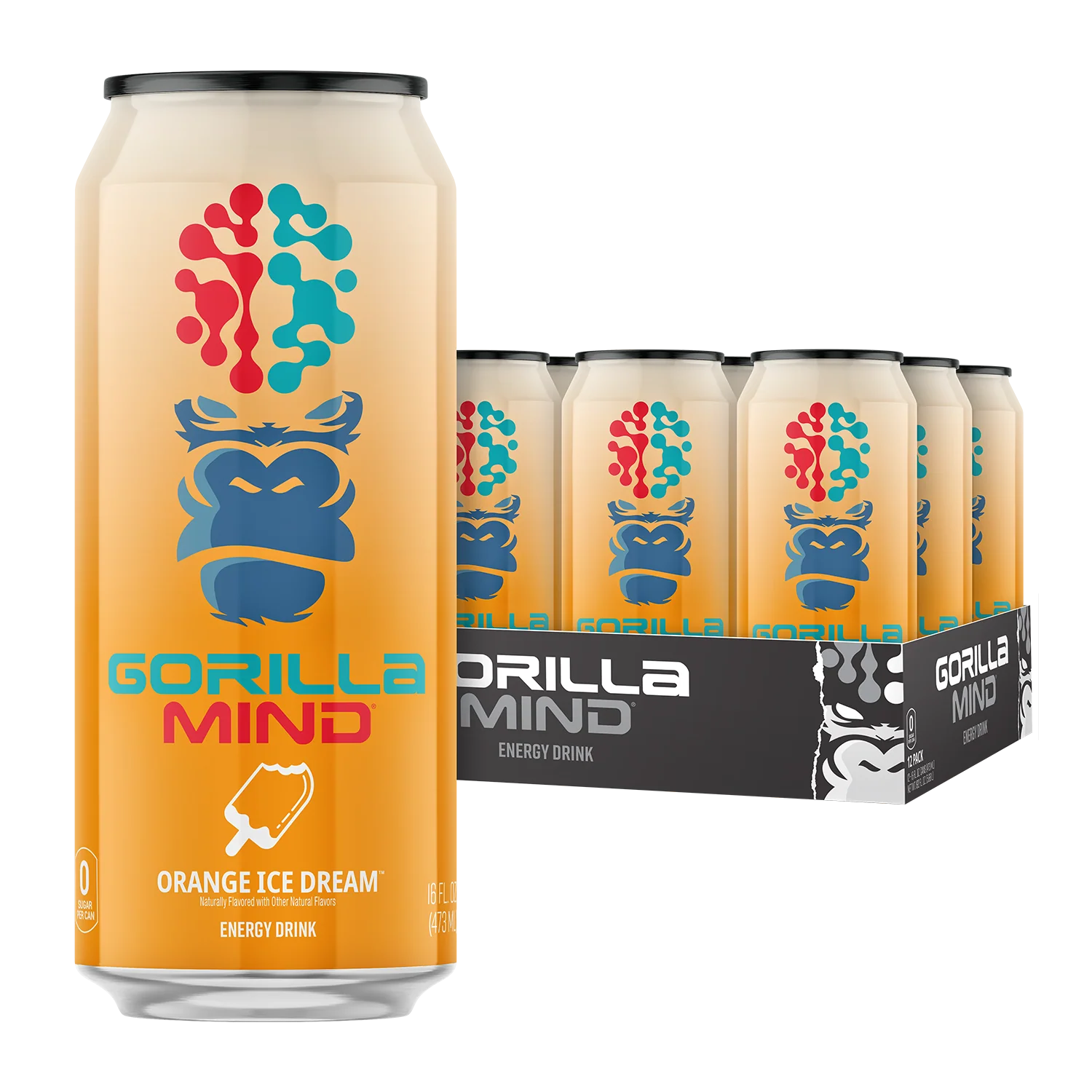 Gorilla Mind Energy Drink Orange Ice Dream