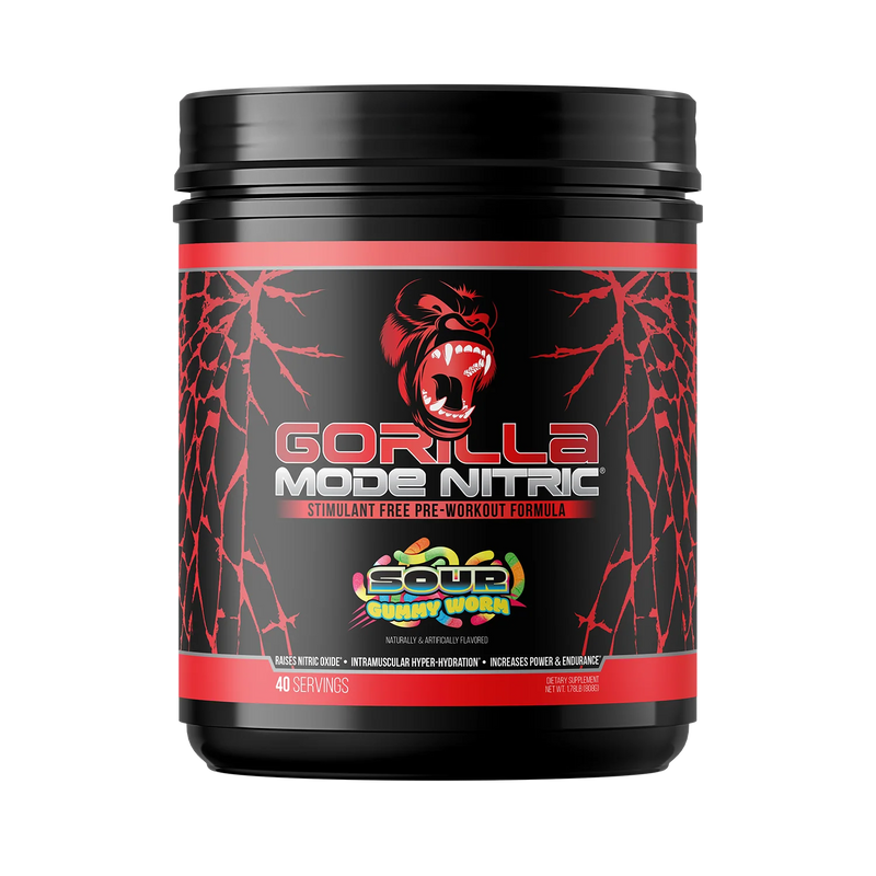 Gorilla Mode Nitric Stim-Free Pre workout Sour Gummy Worm