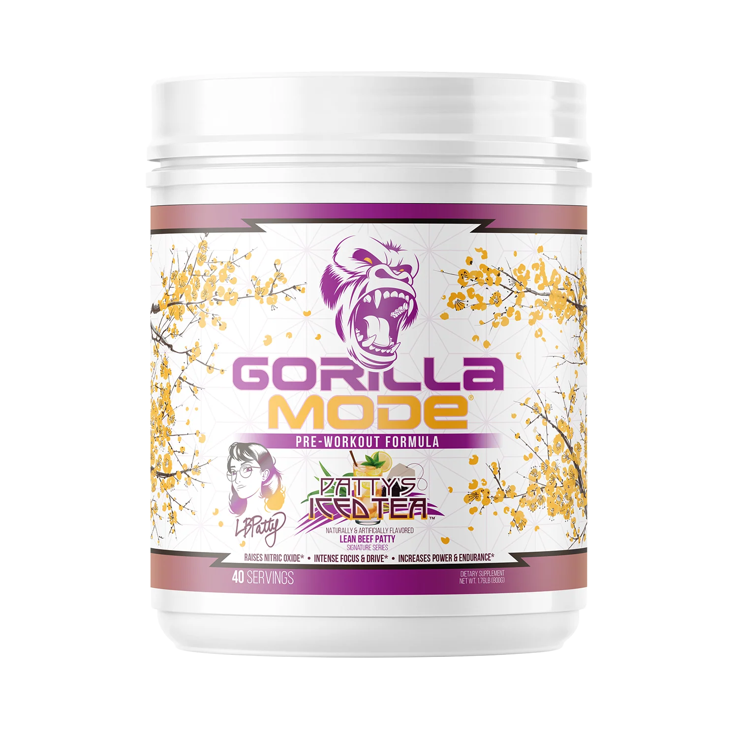 Gorilla Mode Pre workout with creatine by Gorilla Mind Supplements in Patty's Iced Tea