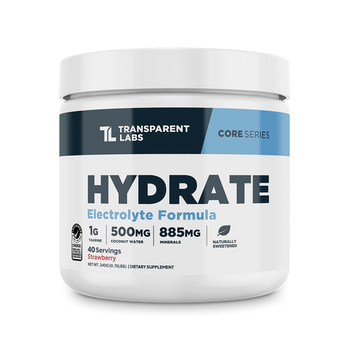 Transparent Labs Hydrate Electrolyte Natural Strawberry