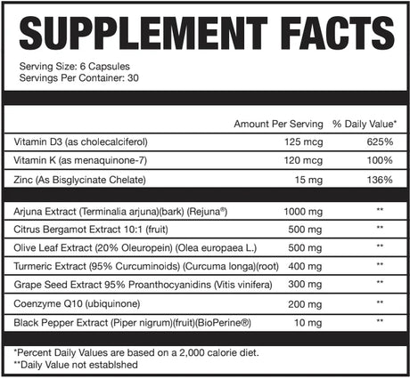 Heart+, Cardiovascular Support and Heart Health Supplement with COQ10, Rejuna, Citrus Bergamot, and Turmeric from Axe & Sledge