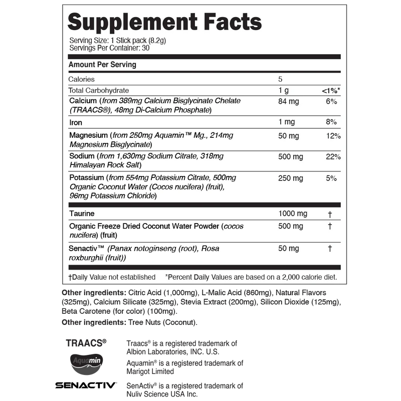Transparent Labs Hydrate – Sugar-Free Electrolyte Powder with Coconut Water, Taurine & SenActiv for Optimal Hydration & Recovery