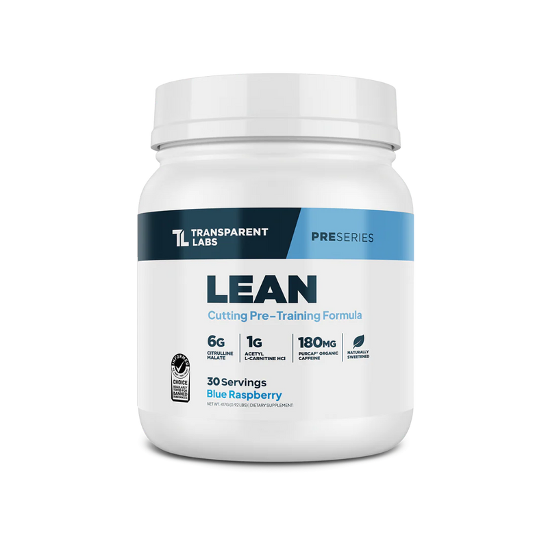 Transparent Labs Lean Pre-Workout – Clean Clinically Dosed Cutting Support with Natural Caffeine
