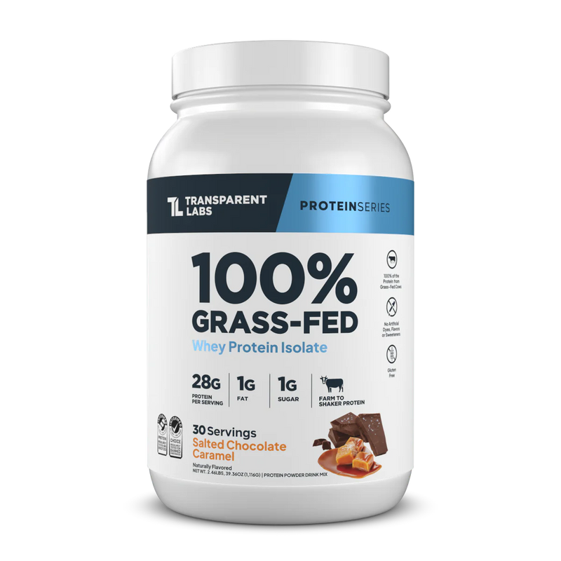 Transparent Labs Grass-Fed Whey Protein Isolate — 28g Protein, Clean Ingredients