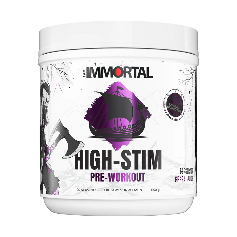 I Am Immortal High-Stim Pre Workout Grape Juice flavor