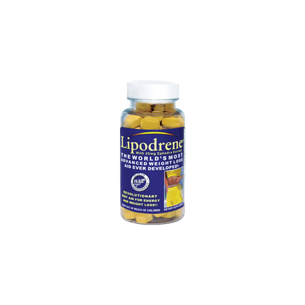 Bottle of Lipodrene on a white background