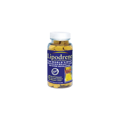 Bottle of Lipodrene on a white background