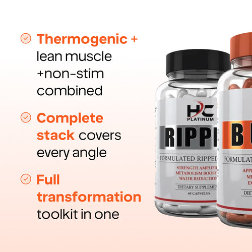 HC Platinum Lean & Cut Stack – Burn, Lean & Ripped (3-Product Set)