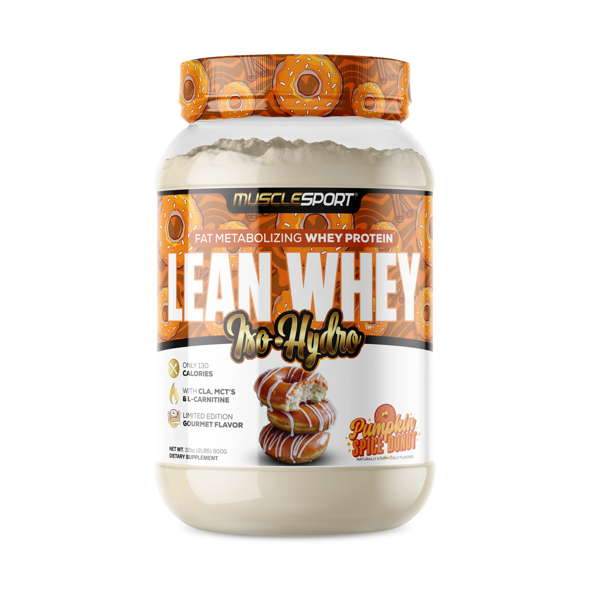 Muscle Sport Lean Whey Protein Isolate Powder Pumpkin Spice Donut 