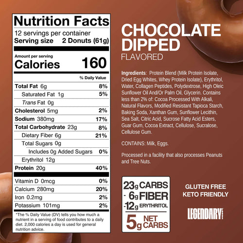 Legendary Foods Protein Donut – 10 g Protein, 0 g Sugar Single Donut