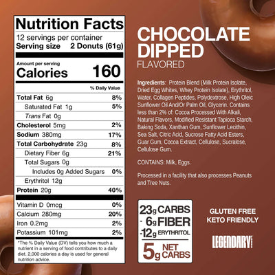Legendary Foods Protein Donut – 10 g Protein, 0 g Sugar Single Donut