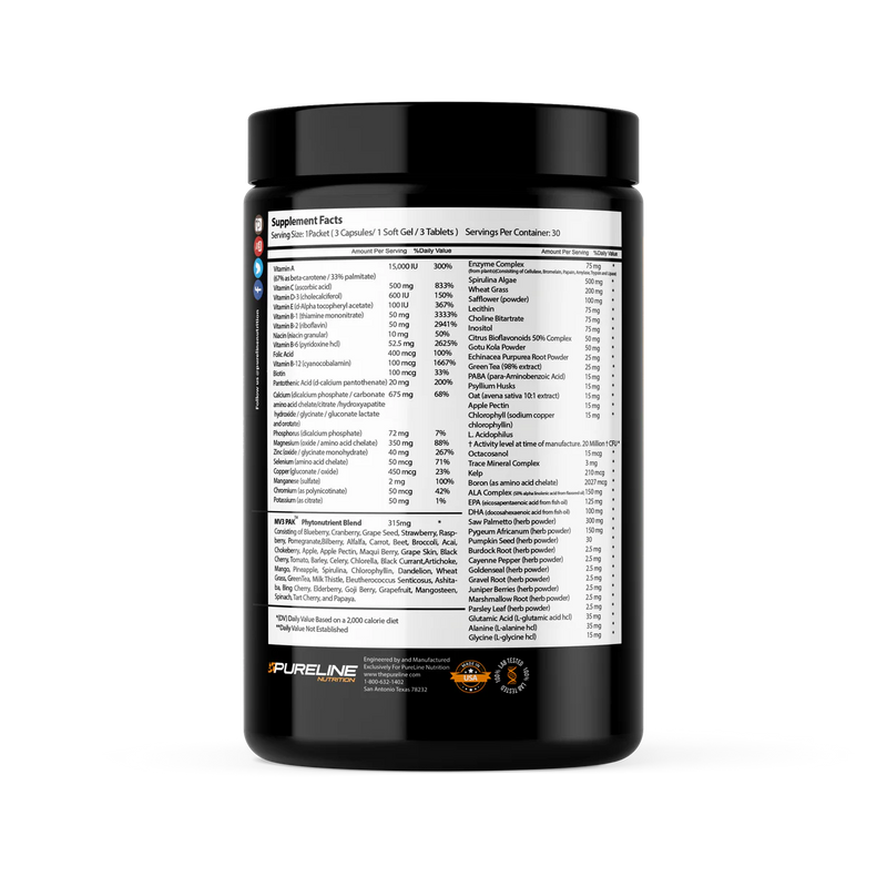 MV3 Daily Vitamin Packs by Pureline Nutrition