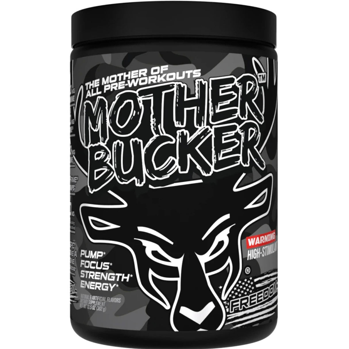 Mother Bucker High-stimulant Pre-workout by Bucked Up Supplements in Freedom Grape Flavor