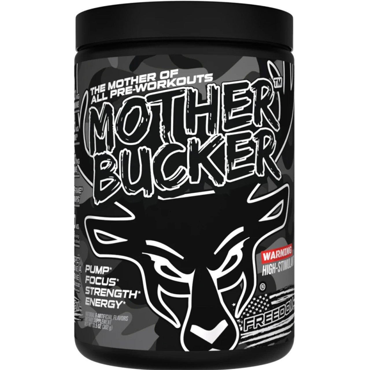 Mother Bucker High-stimulant Pre-workout by Bucked Up Supplements in Freedom Grape Flavor