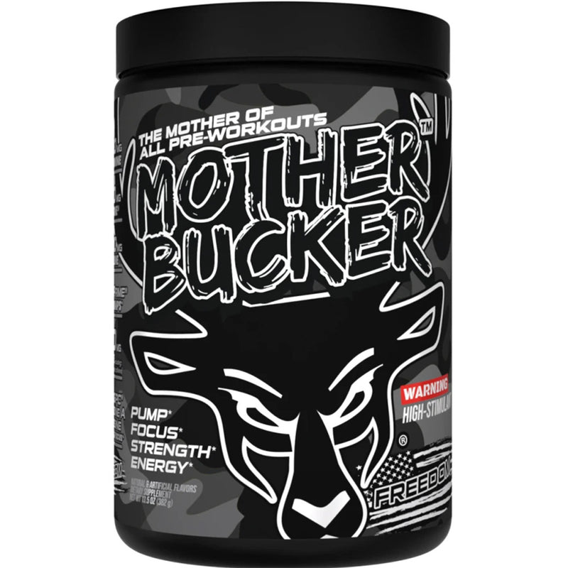 Mother Bucker High-stimulant Pre-workout by Bucked Up Supplements in Freedom Grape Flavor