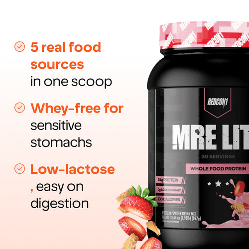 Redcon1 MRE Lite Protein Powder | 24 g Low-Carb Whey-Free Protein