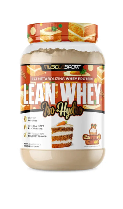 MuscleSport Lean Whey Protein Isolate powder Carrot Cake