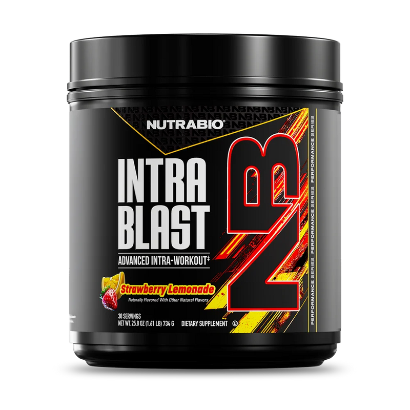 NutraBio Intra Blast with BCAA's, EAA's, and Glutamine in Strawberry Lemonade flavor