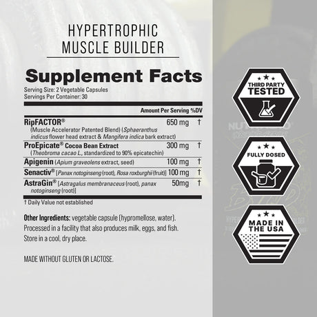 NutraBio Unbound BYLD Muscle Supplement Facts