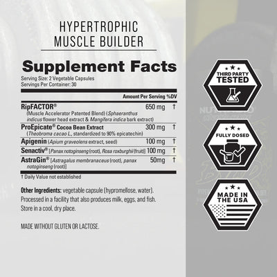 NutraBio Unbound BYLD Muscle Supplement Facts