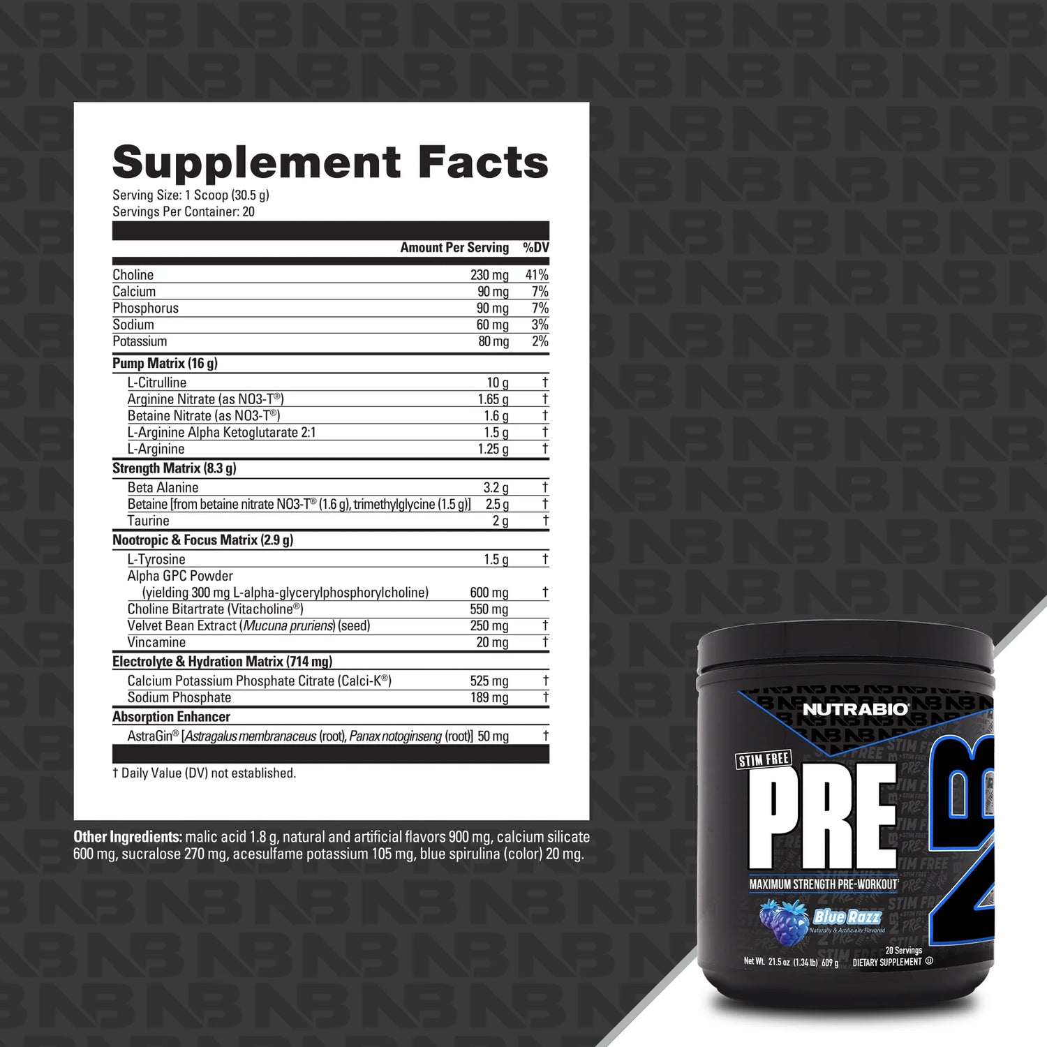 Nutrabio Stim-Free PRE Pre-Workout