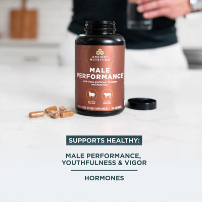 Ancient Nutrition Male Performance | Grass-Fed Liver, Prostate & Pancreas Support