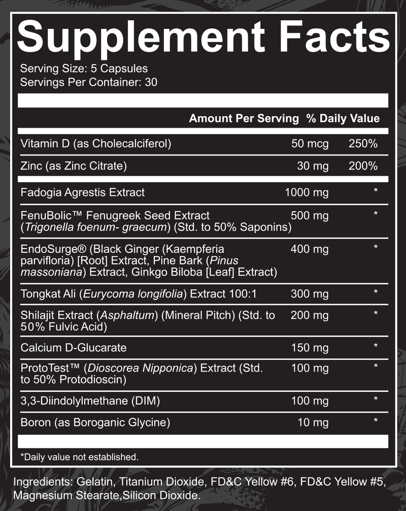 NutriFitt PHAGE Extreme Test Booster, Fadogia & Tongkat Ali, 30 Servings