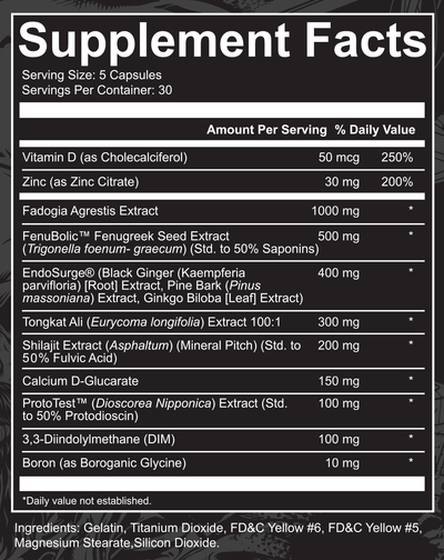 NutriFitt PHAGE Extreme Test Booster, Fadogia & Tongkat Ali, 30 Servings