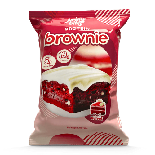 Red velvet Prime Bites protein brownie 
